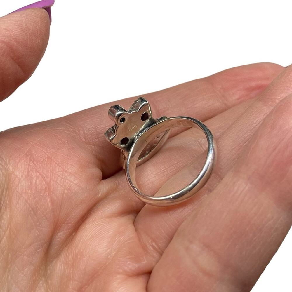 Herkimer Diamond Garnet Ring Solid Sterling Silve… - image 8